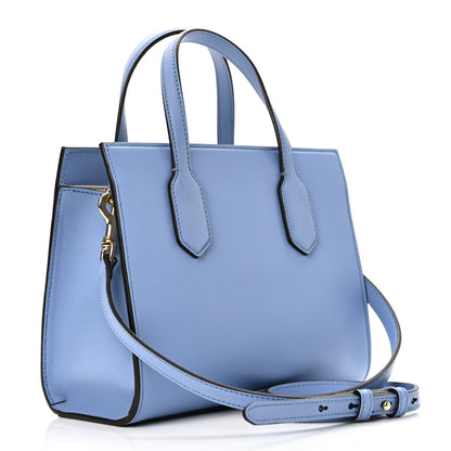 Gucci Calfskin Marmont Ribbon Top Handle Bag Blue 2 of 11