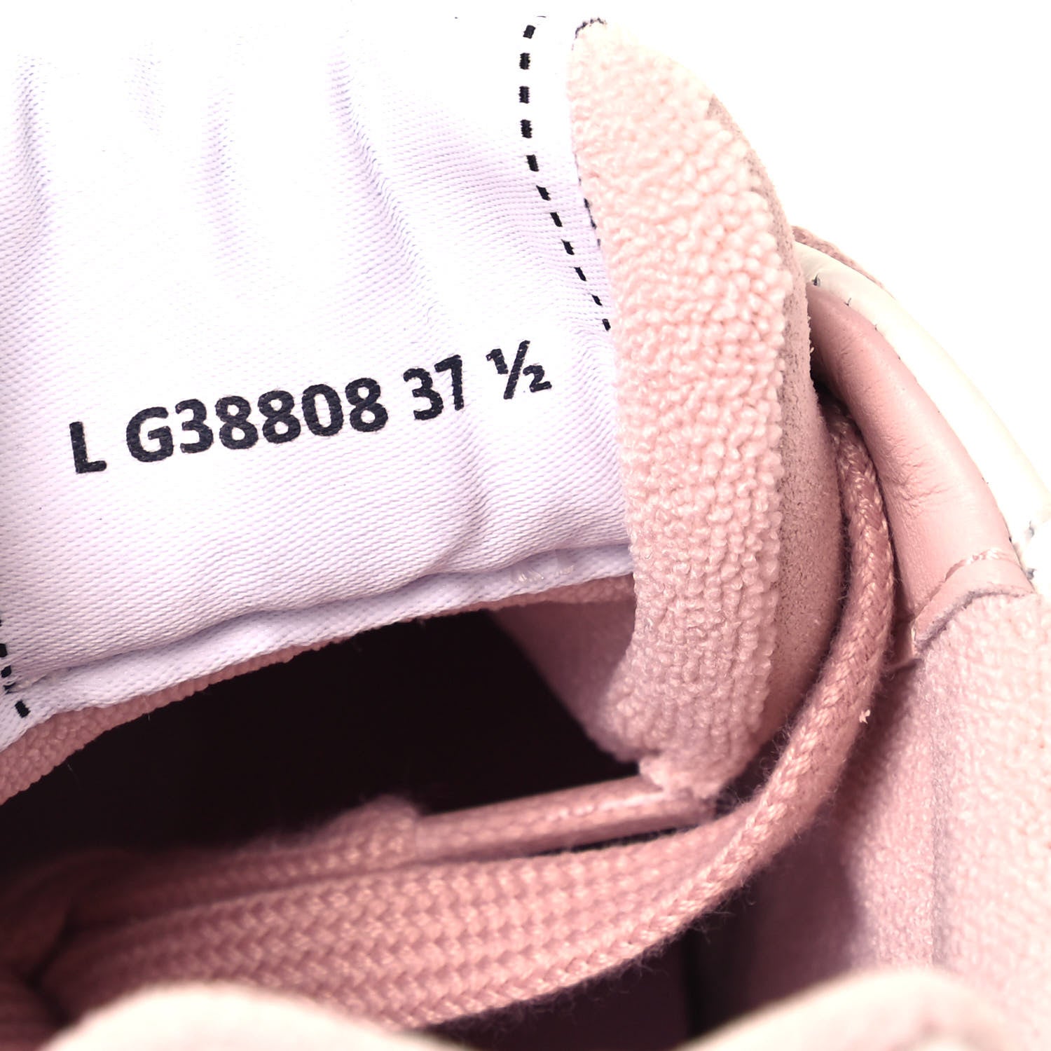 Chanel Grained Calfskin Fabric Womens Logo Sneakers 37.5 White Light Pink 7 of 7