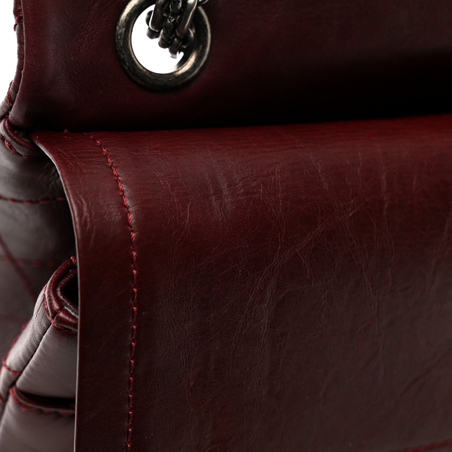Chanel Aged Calfskin Quilted 2.55 Reissue 225 Flap Dark Burgundy 11 of 11