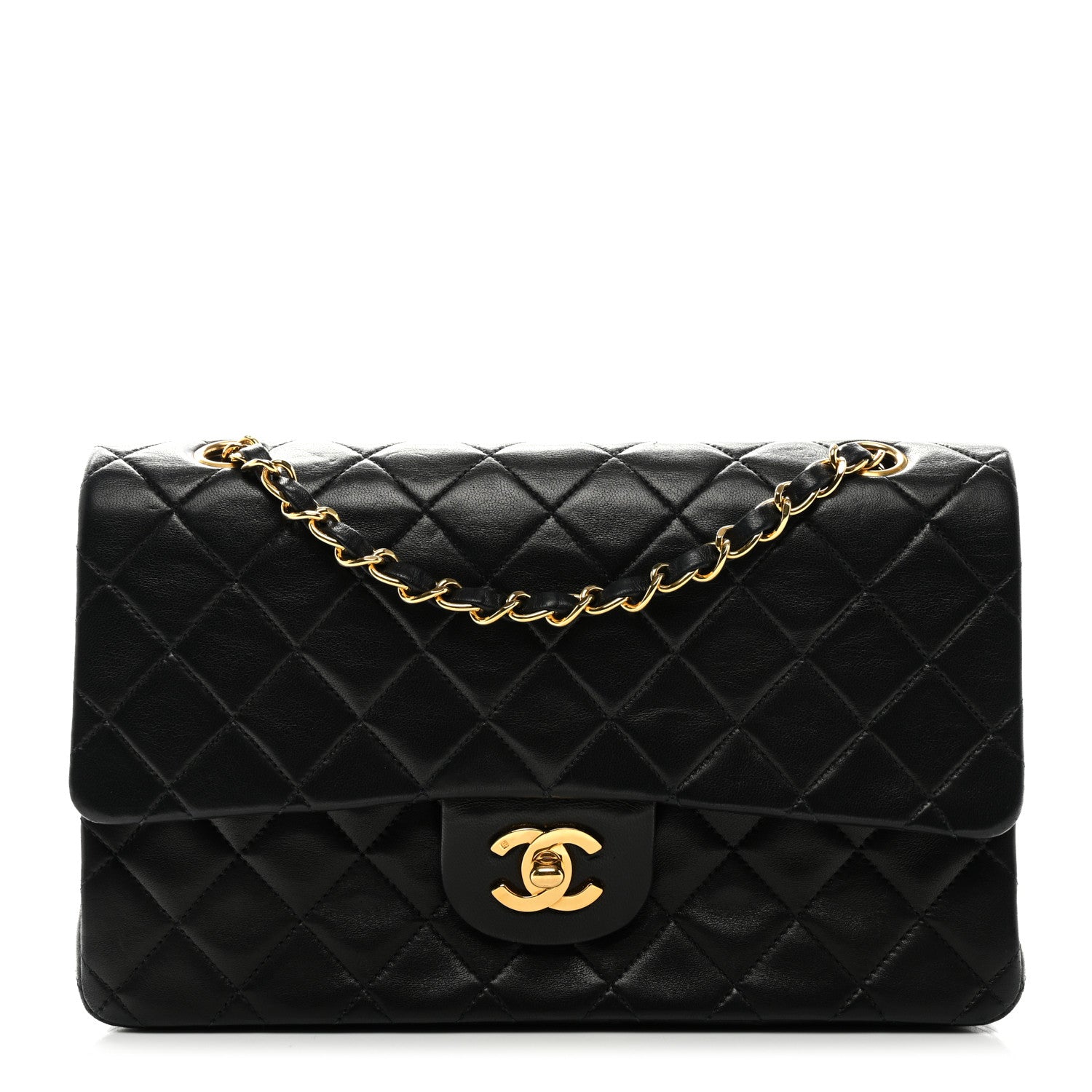 Chanel Lambskin Quilted Medium Double Flap Black 1 of 11