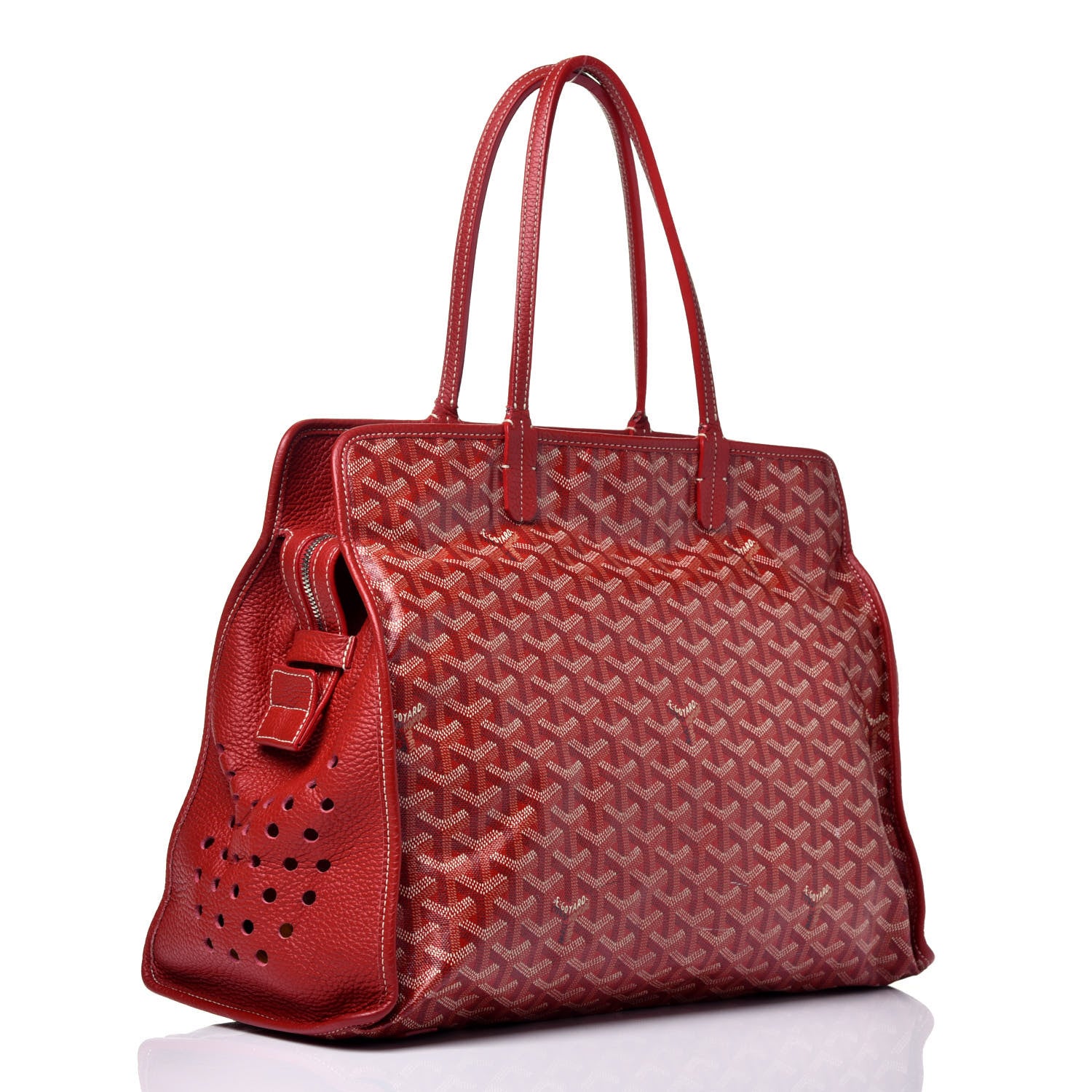 Goyard Goyardine Sac Hardy Pet Carrier PM Red 3 of 8