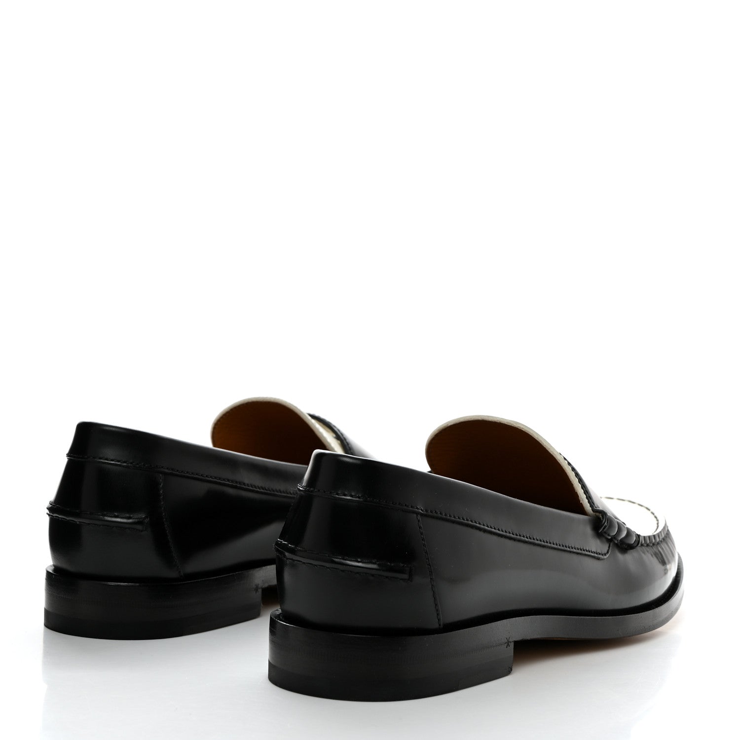 Gucci Calfskin Mens Interlocking G Millennial Ribot Loafers 11 Black Off White 4 of 9