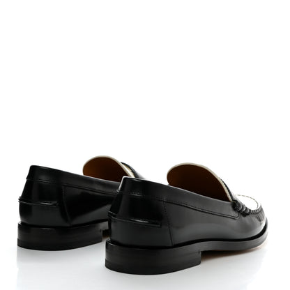 Gucci Calfskin Mens Interlocking G Millennial Ribot Loafers 11 Black Off White 4 of 9