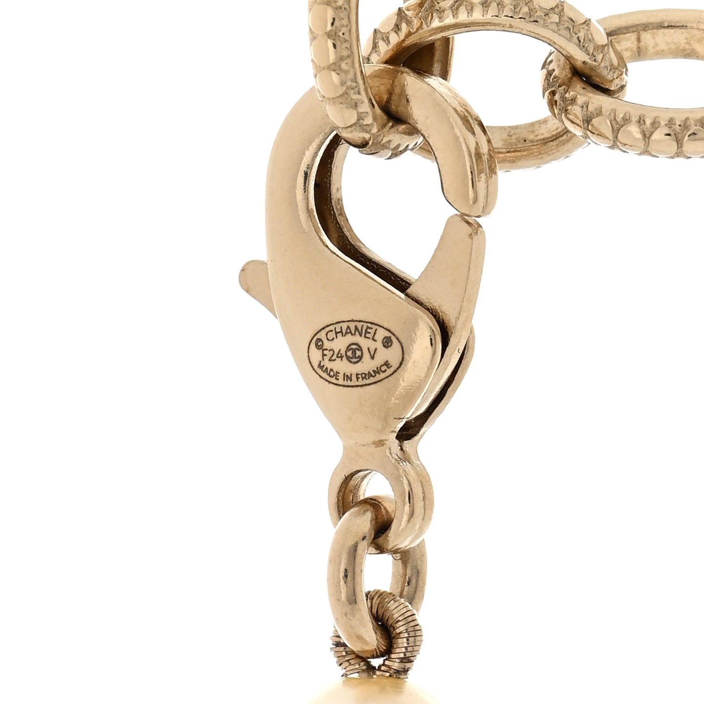 Pearl CC 100th Anniversary Necklace Light Gold