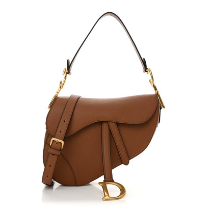 Christian Dior Grained Calfskin Saddle Bag With Strap Camello 1 of 12