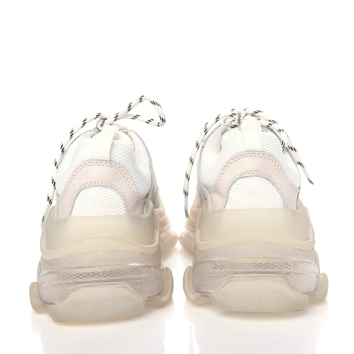Fabric Mesh Clear Sole Womens Triple S Sneakers 39 White