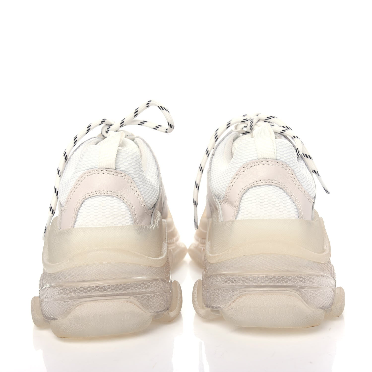 Balenciaga Fabric Mesh Clear Sole Womens Triple S Sneakers 39 White 7 of 10