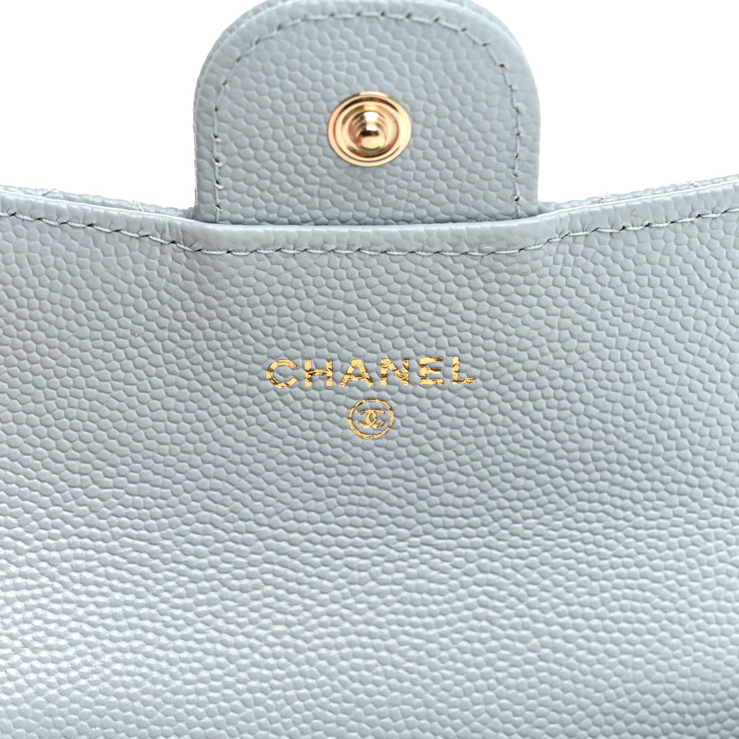 Chanel Caviar Quilted Flap Card Holder Wallet Light Blue 6 of 9