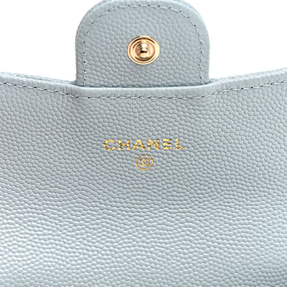 Chanel Caviar Quilted Flap Card Holder Wallet Light Blue 6 of 9