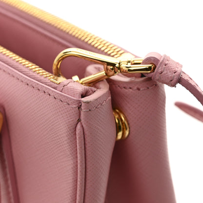 Prada Saffiano Mini Galleria Double Zip Tote Petalo 14 of 14