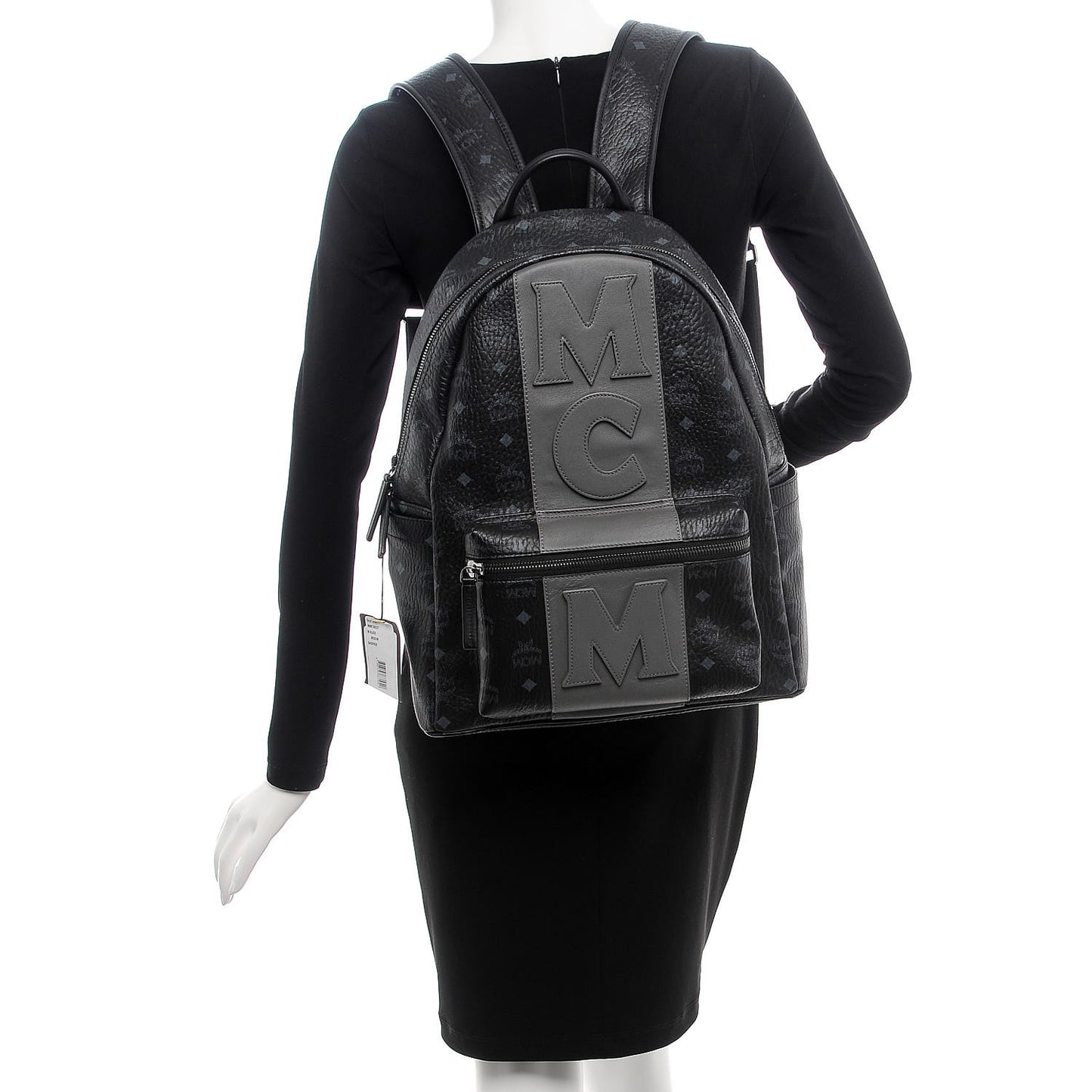 Visetos Medium Stark Logo Stripe Backpack Black