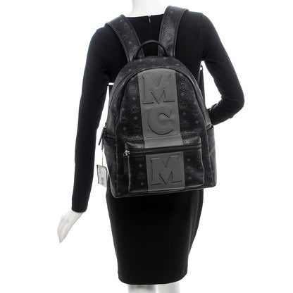 MCM Visetos Medium Stark Logo Stripe Backpack Black 2 of 11