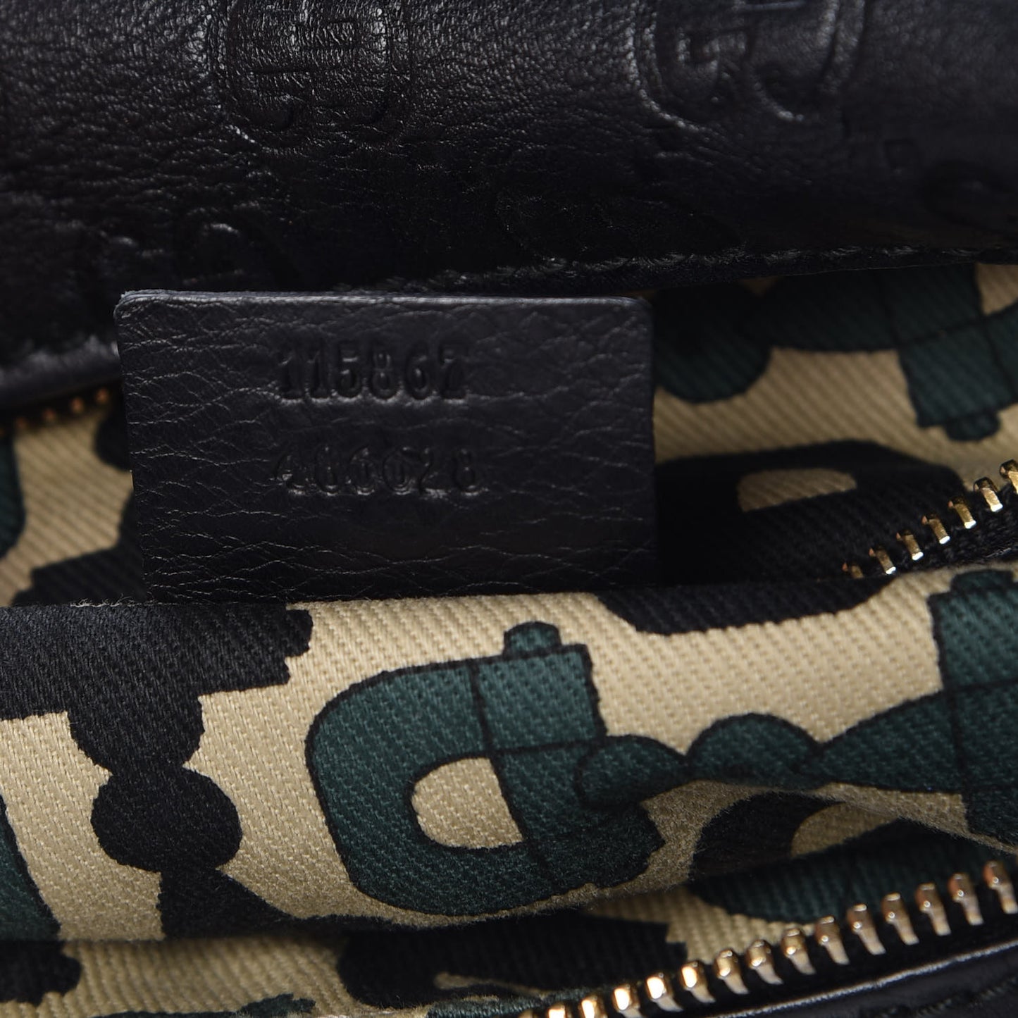 Guccissima Medium Horsebit Chain Hobo Black