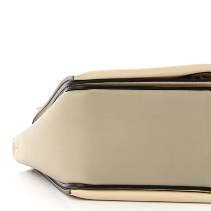 Celine Shiny Smooth Calfskin Medium Frame Shoulder Bag Chalk Mastic 9 of 10