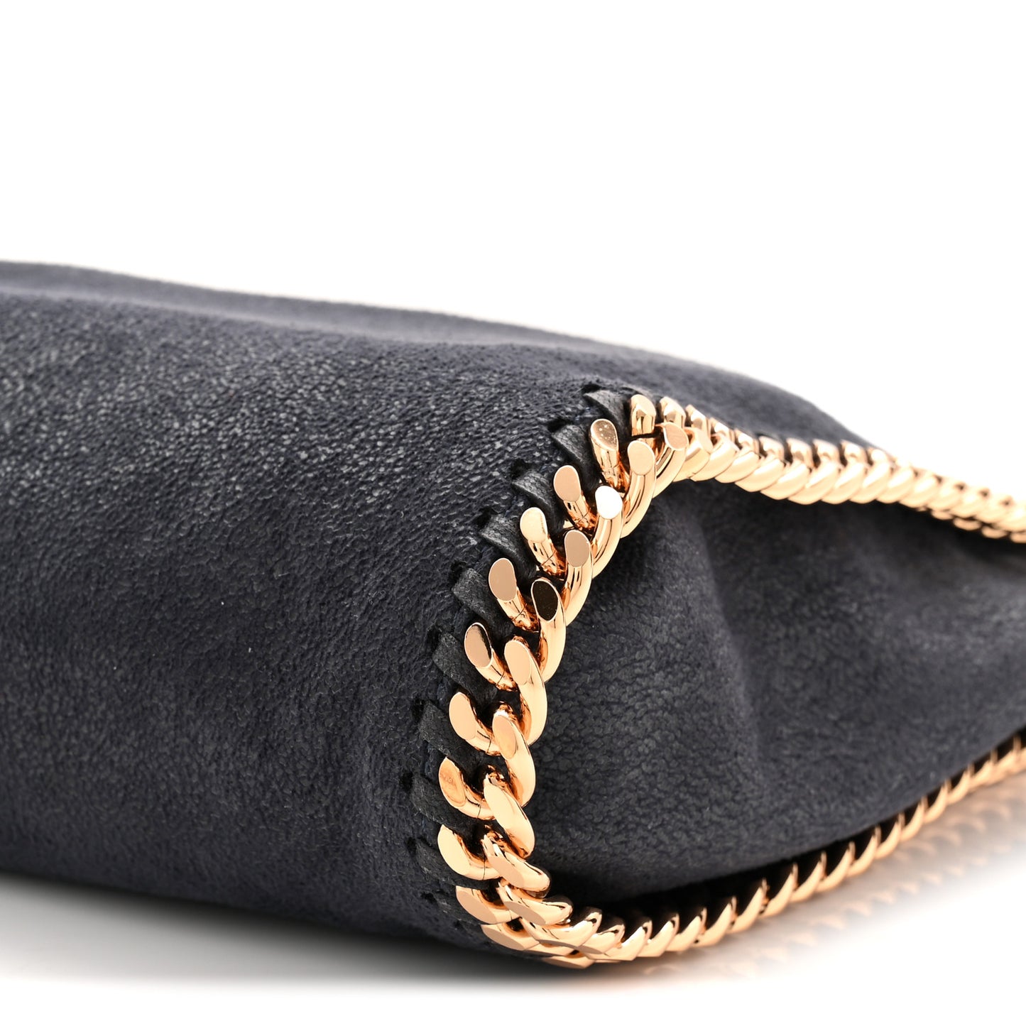 Shaggy Deer Mini Falabella Fold Over Tote Navy