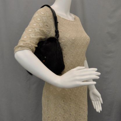 Valentino Garavani Fur Shoulder Bag Black 2 of 8