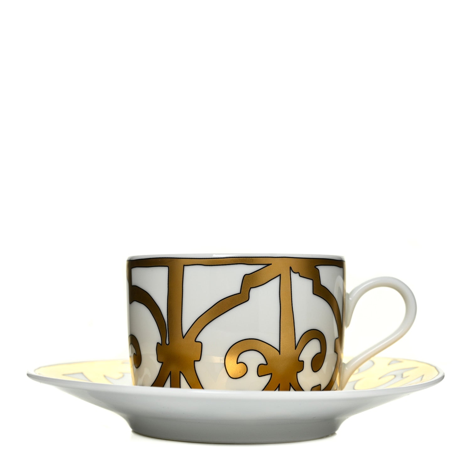 Hermes Porcelain Balcon du Guadalquivir Tea Cup And Saucer Gold 1 of 7