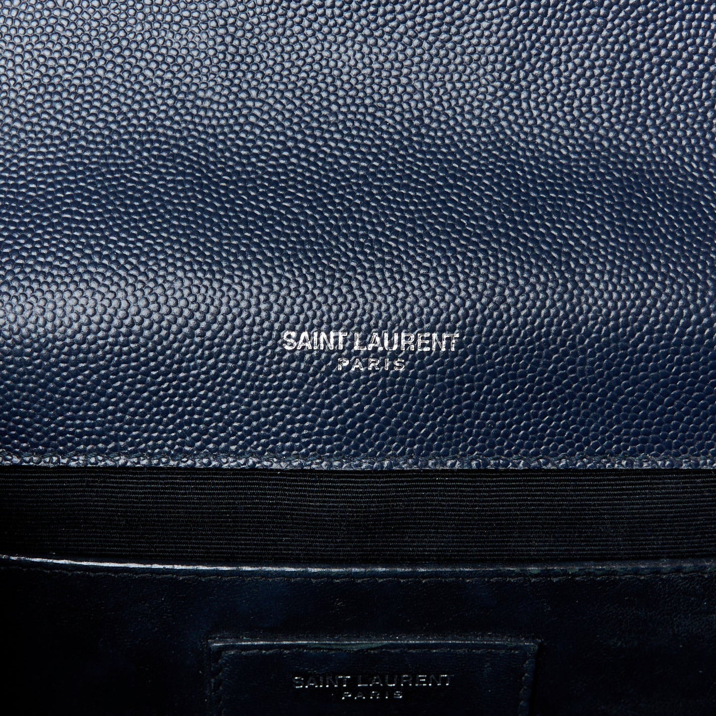 Grain De Poudre Textured Mixed Matelasse Triquilt Medium Monogram Satchel Deep Marine