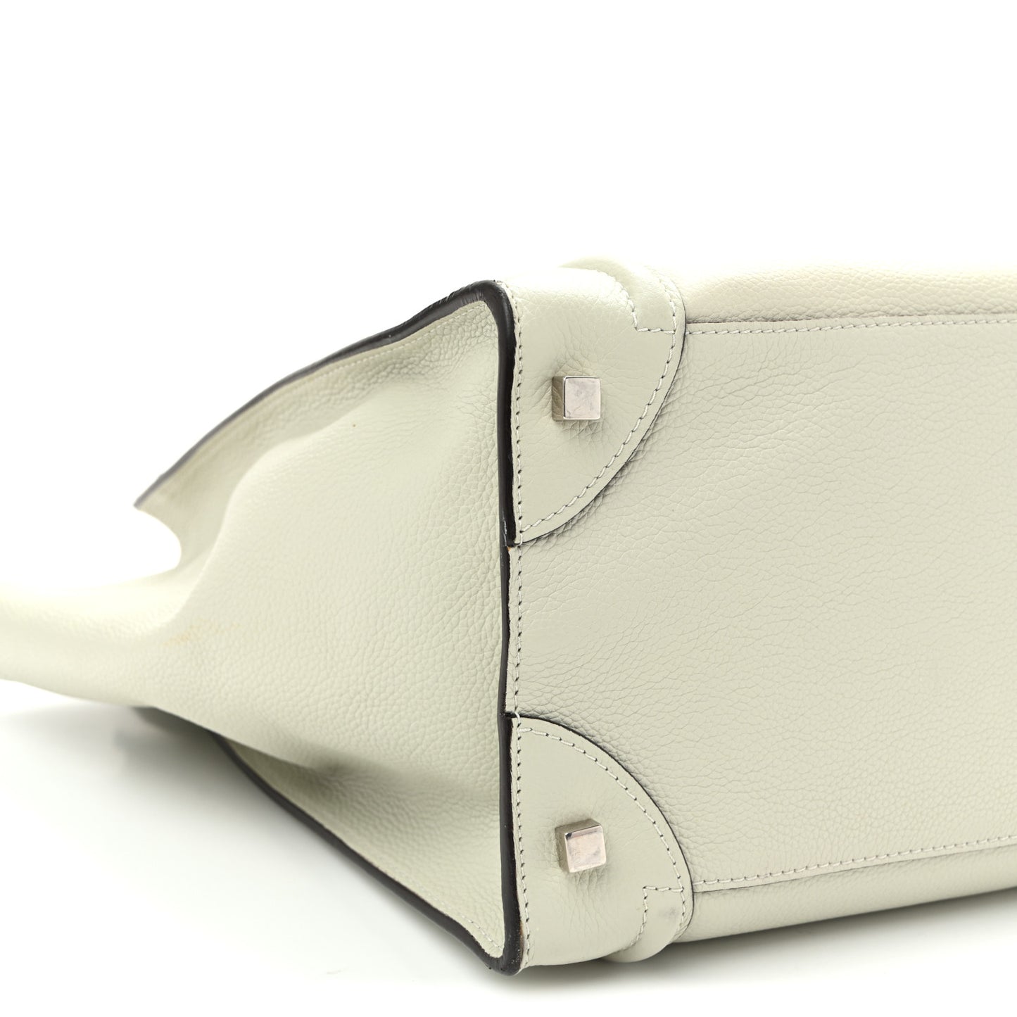 Drummed Calfskin Mini Luggage Pebble Grey