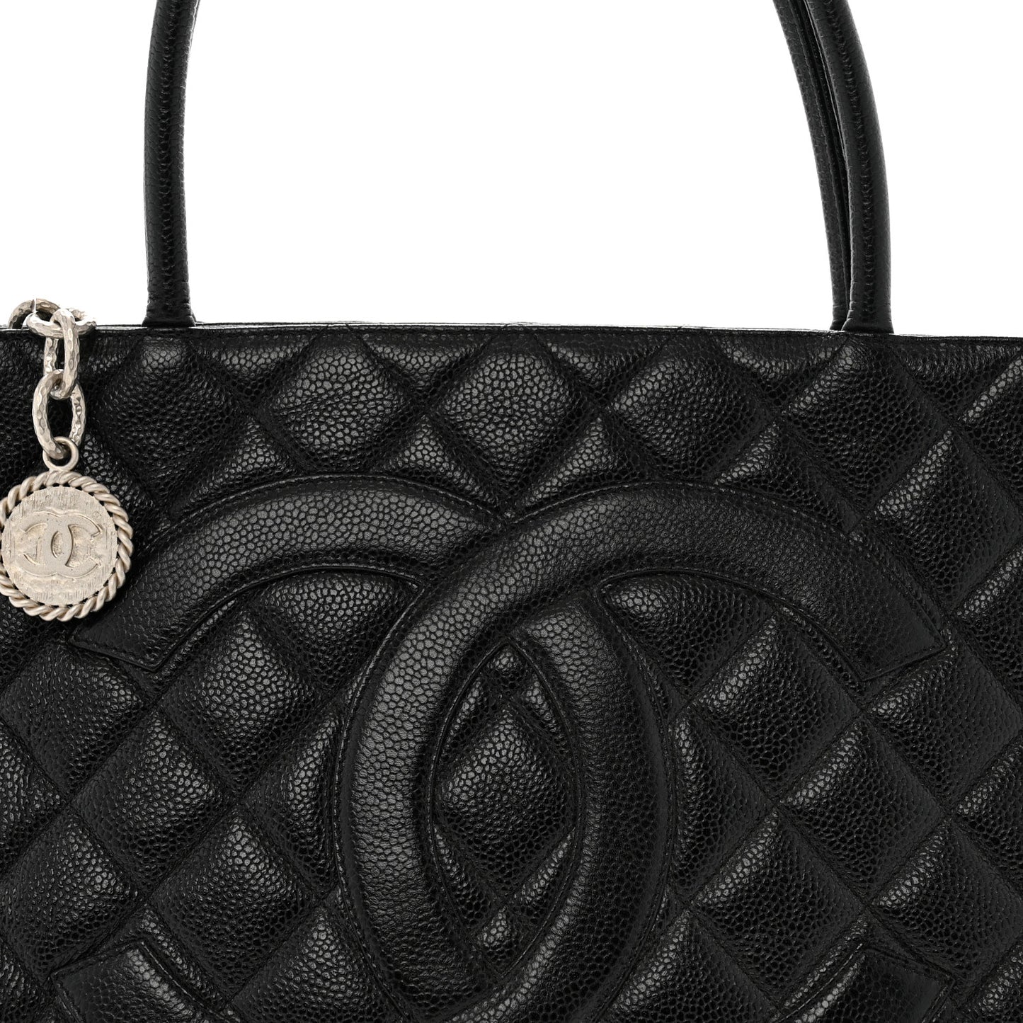Caviar Quilted Medallion Tote Black