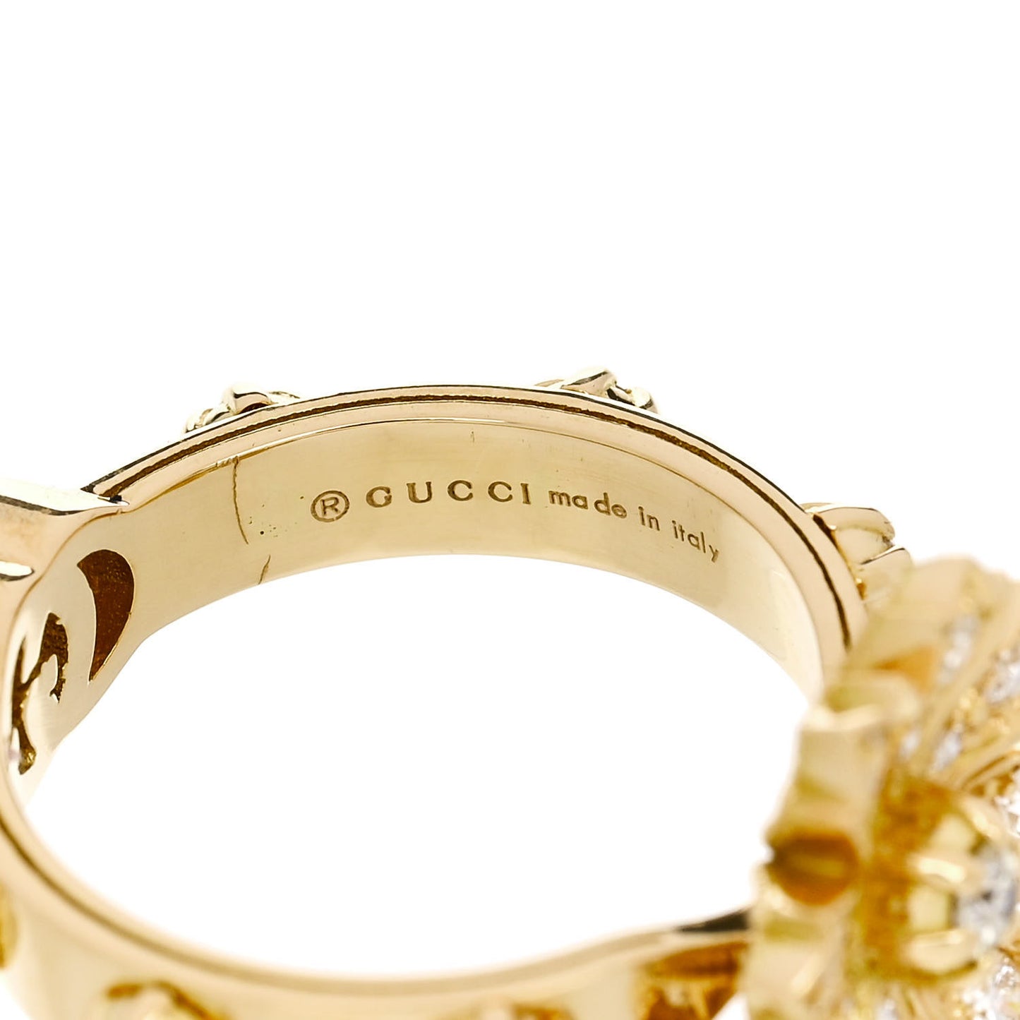 18K Yellow Gold Diamond Flora Ring 52 6