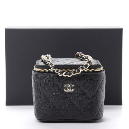 Chanel Caviar Quilted Mini Vanity Case With Chain Black 11 of 11