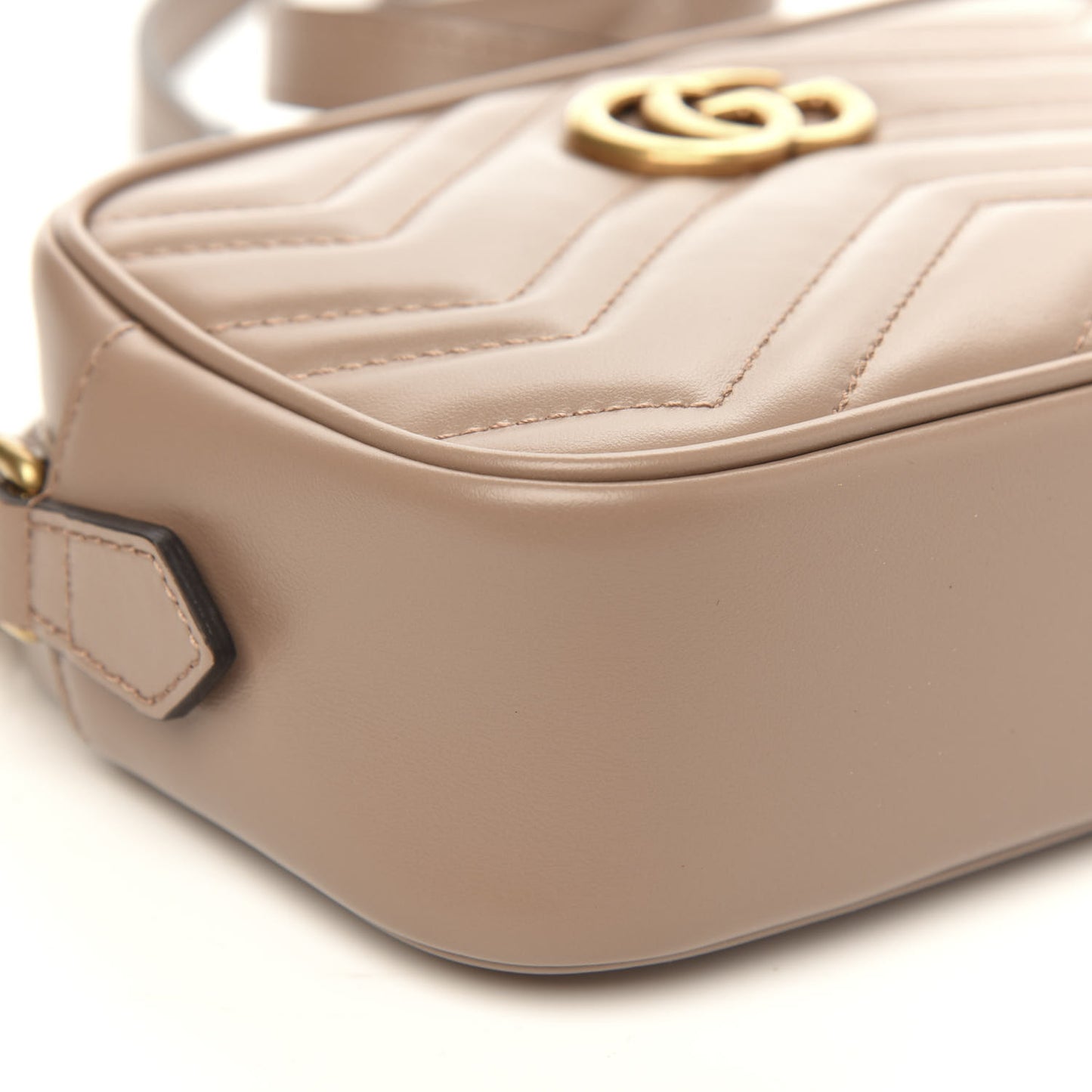 Calfskin Matelasse Mini GG Marmont Chain Shoulder Bag Porcelain Rose