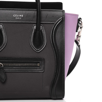 Celine Smooth Drummed Calfskin Tri-color Nano Luggage Anthracite 8 of 11
