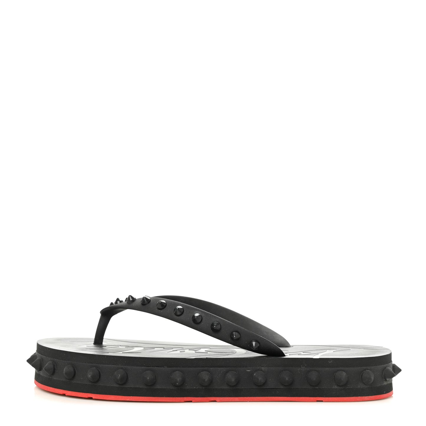 Rubber Spike Loubi Flip Flip Platform Sandals 39 Black