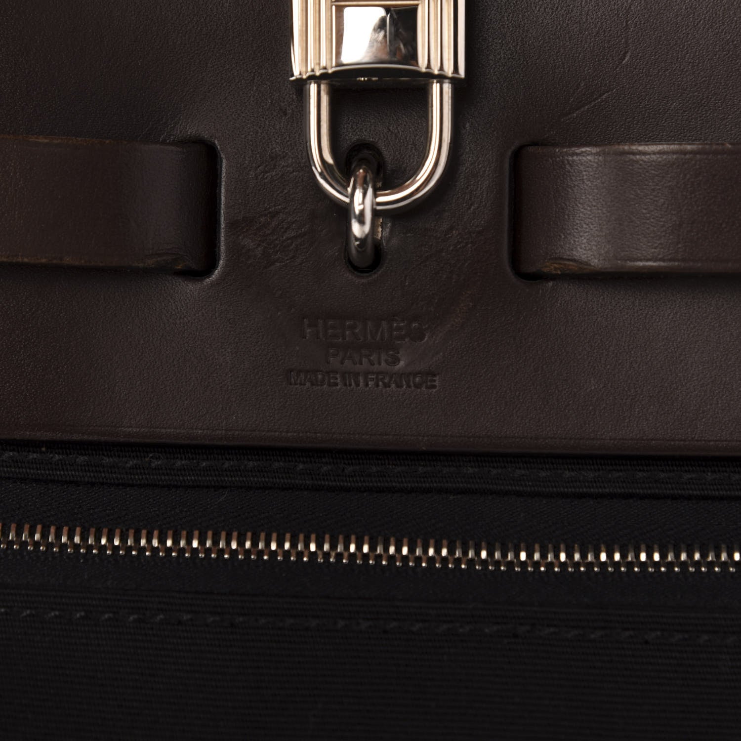 Hermes Toile Vache Hunter Herbag Zip 31 PM Black Ebene 9 of 12