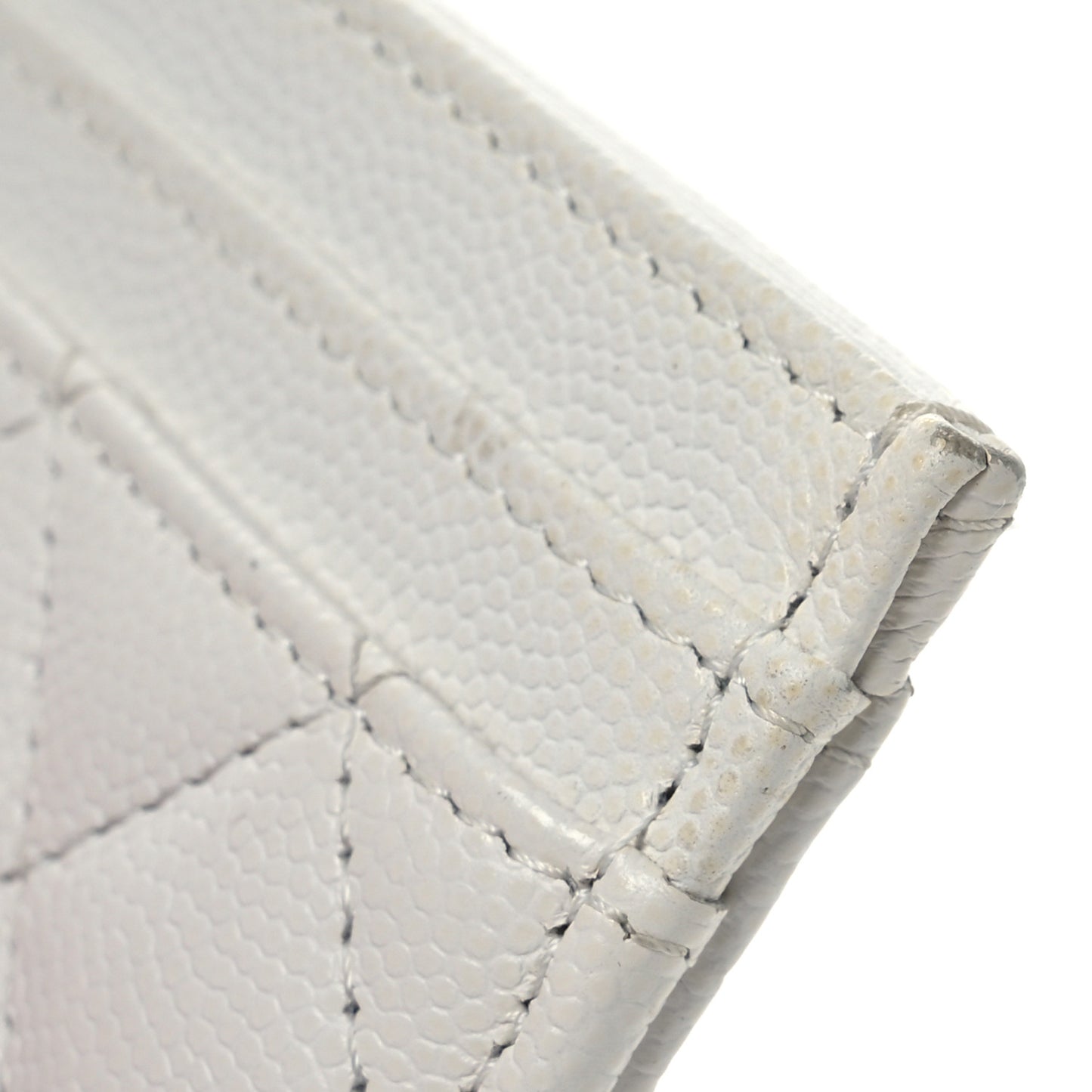 Caviar Quilted Boy Card Holder White