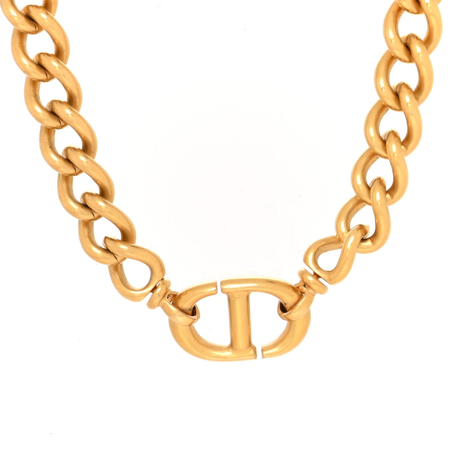 Metal CD Navy Choker Necklace Gold