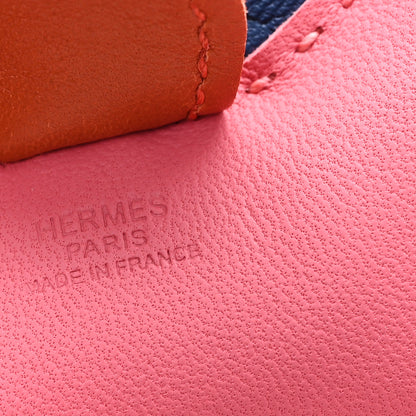 Hermes Milo Lambskin Grigri Rodeo Bag Charm PM Rose Azalee Cornaline Bleu De Malte 3 of 3