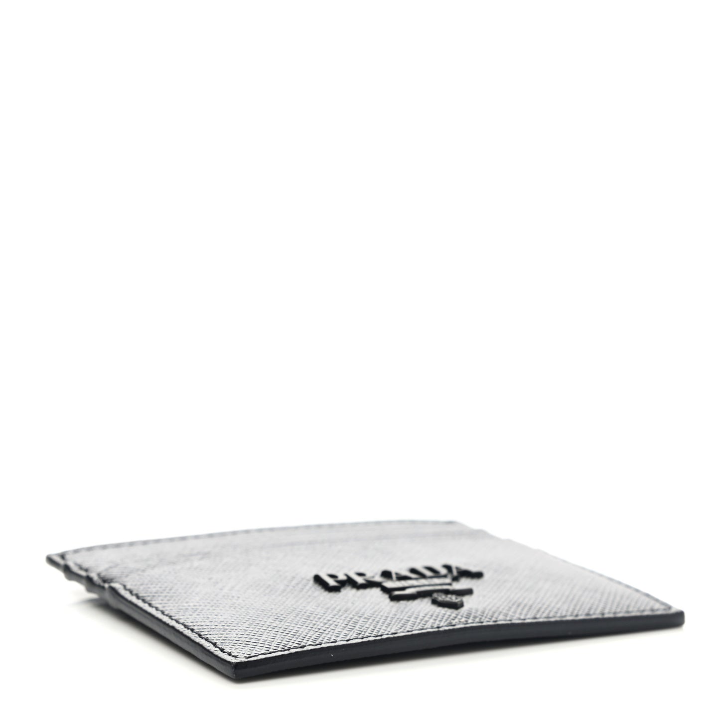 Saffiano Shine Monochrome Card Holder Black