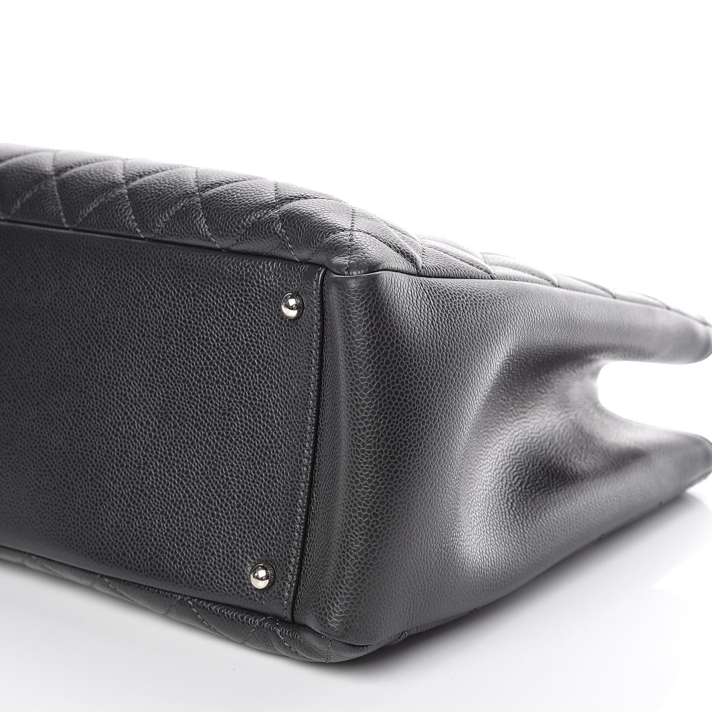 Caviar Quilted XL Grand Shopping Tote GST Dark Grey