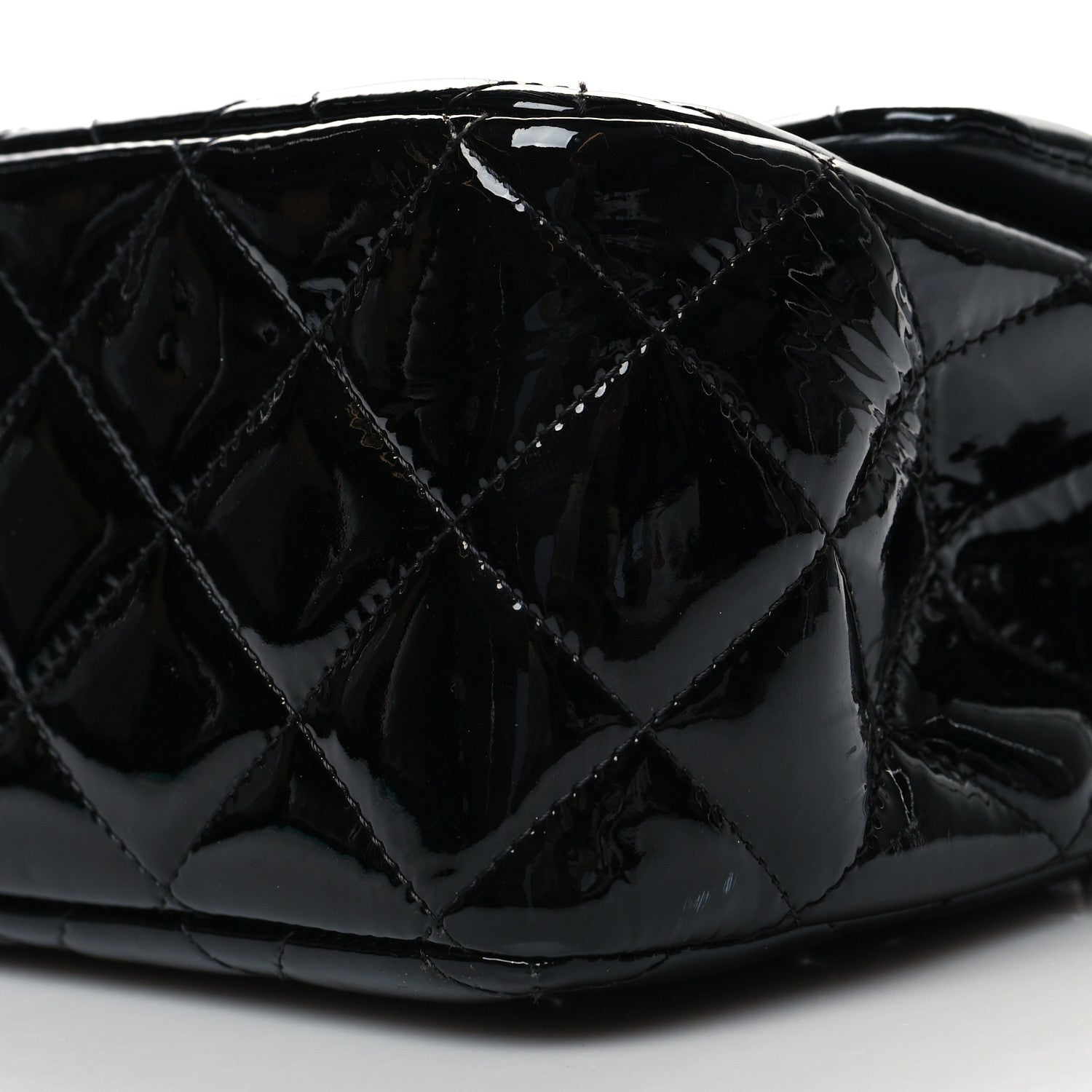 Chanel Patent Quilted Jumbo Double Flap Black 10 of 11