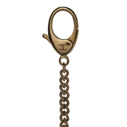 Chanel Metal Quilted CC Bag Charm Gold Pearly White 3 of 3
