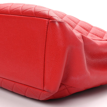 Chanel Caviar Quilted Grand Shopping Tote GST Red 10 of 10