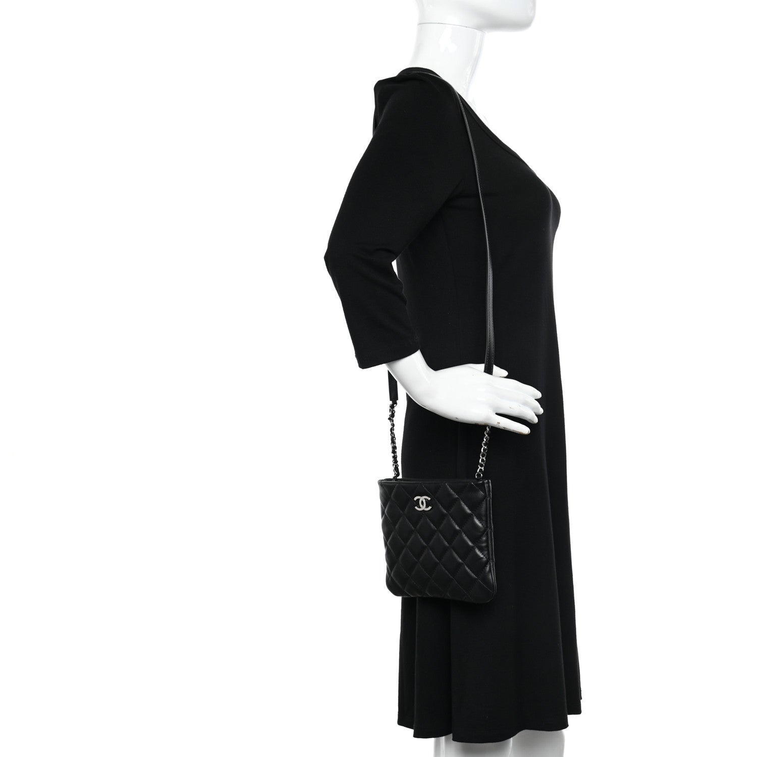 Chanel Lambskin Quilted Crossbody Bag Black 2 of 11