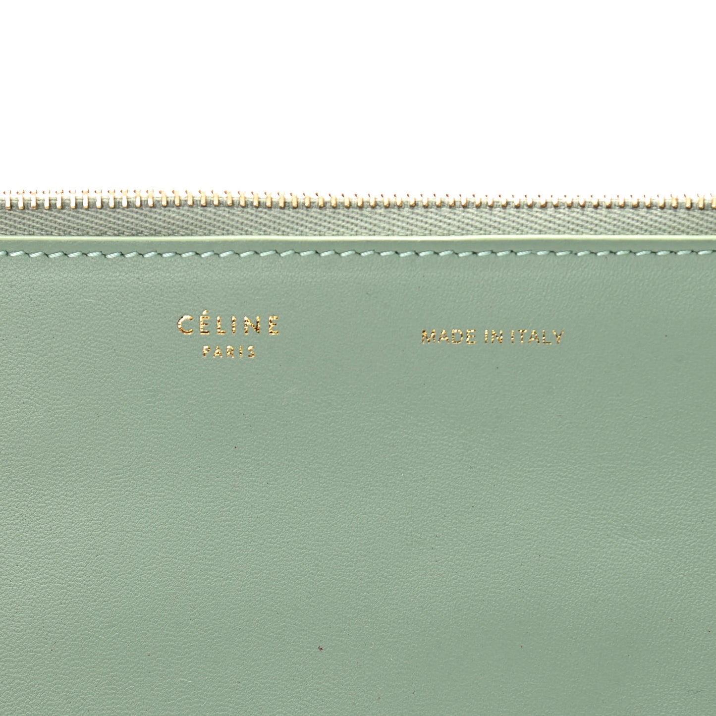 Plastic Bag with Cloudy Lambskin Solo Zip Pouch Clutch Lime