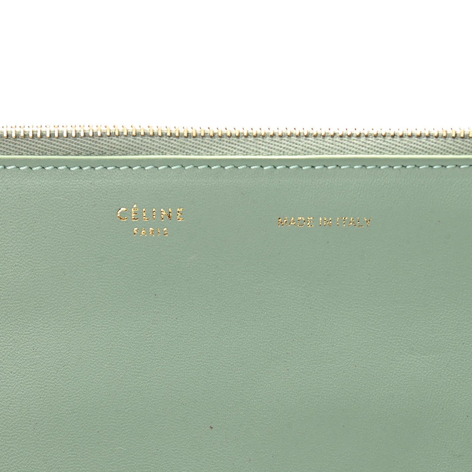 Celine Plastic Bag with Cloudy Lambskin Solo Zip Pouch Clutch Lime 8 of 13