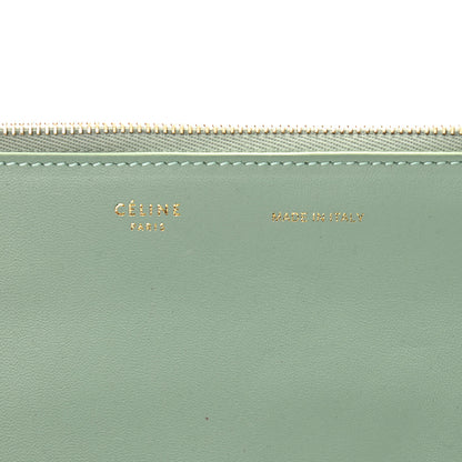 Celine Plastic Bag with Cloudy Lambskin Solo Zip Pouch Clutch Lime 8 of 13