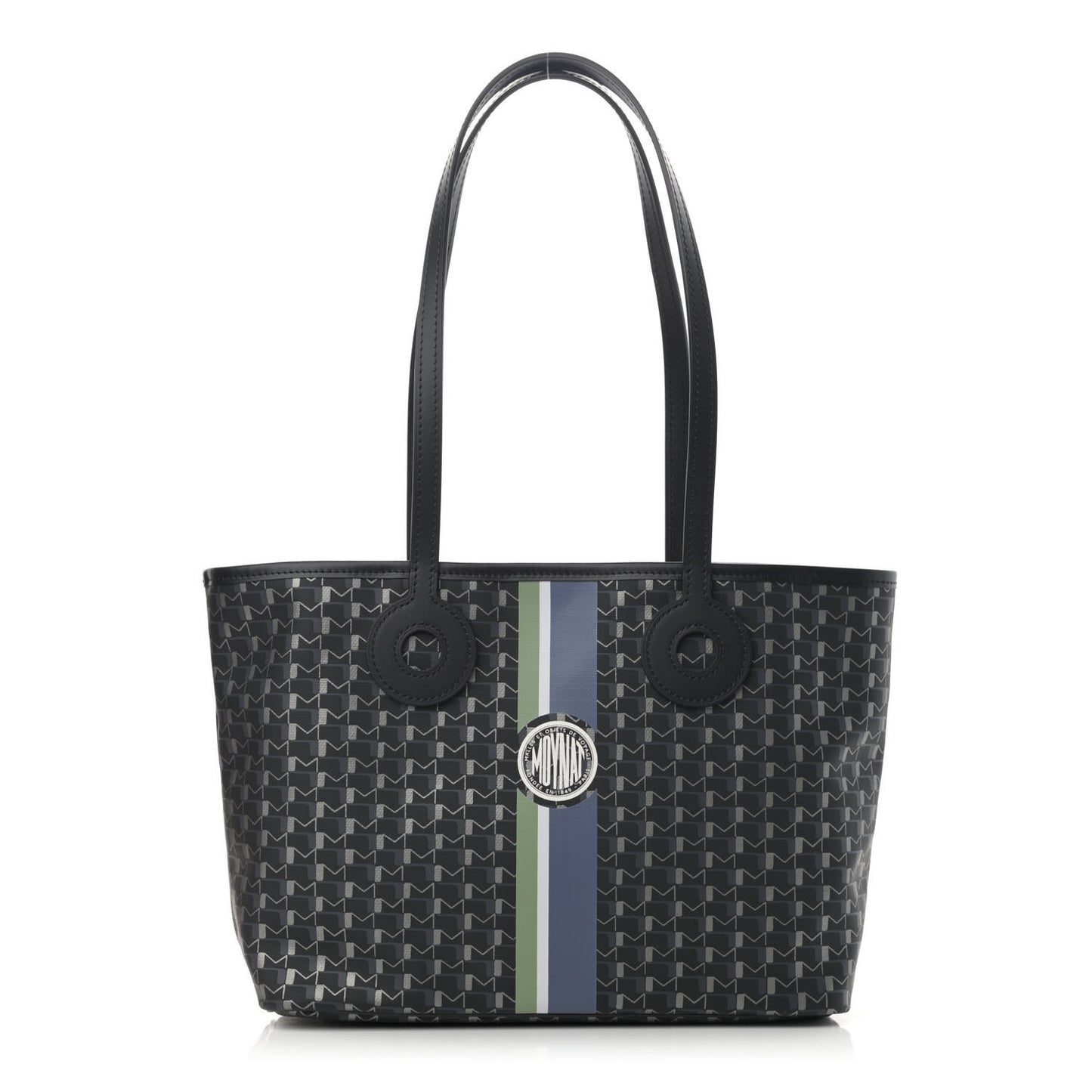Grained Calfskin Canvas 1920 Oh! Tote Ruban PM Carbon Silver