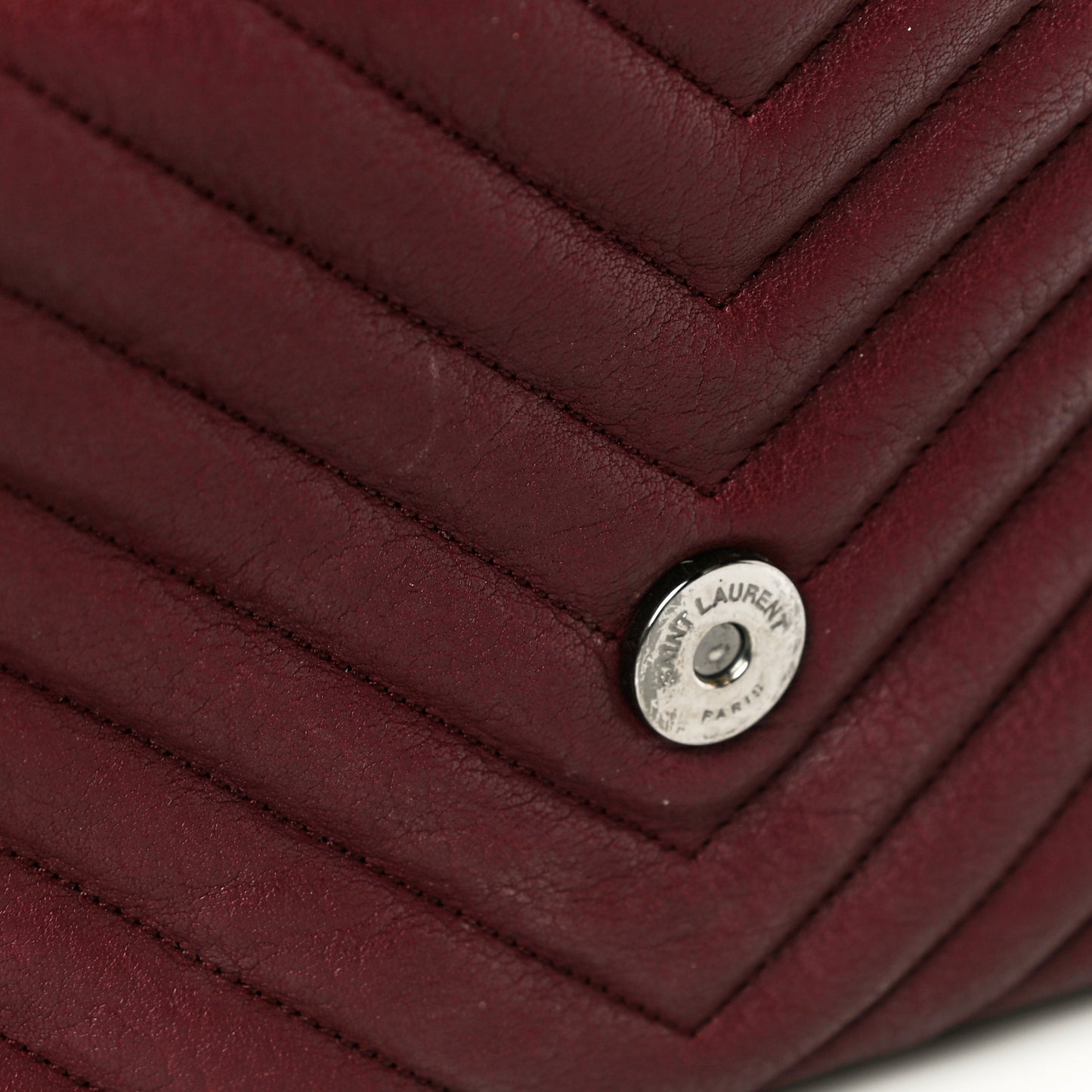 Sheepskin Matelasse Chevron Monogram Medium College Bag Rouge Legion