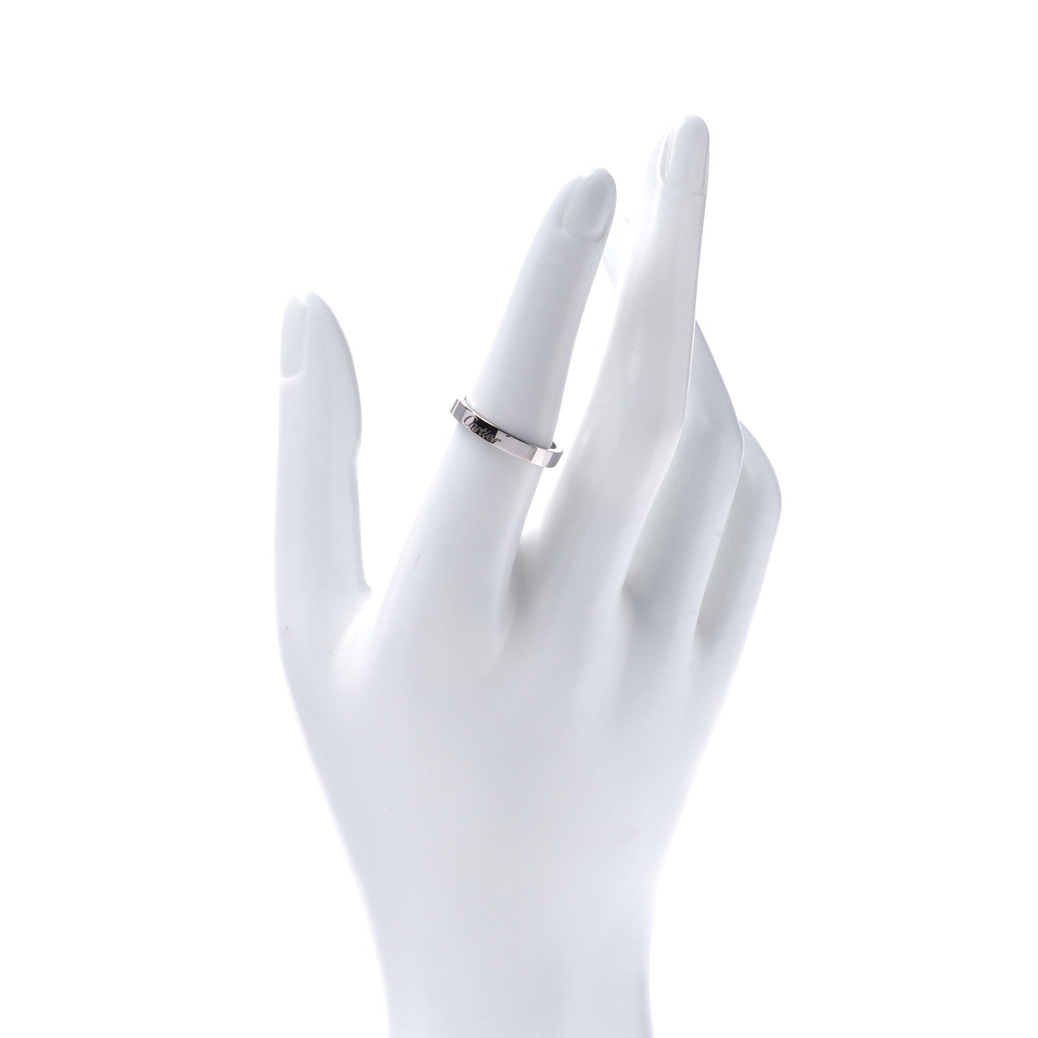 Cartier Platinum 3mm C De Cartier Wedding Band Ring 54 6.75 2 of 5