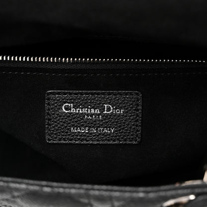 Christian Dior Grained Calfskin Cannage Medium Lady Dior Black 6 of 10