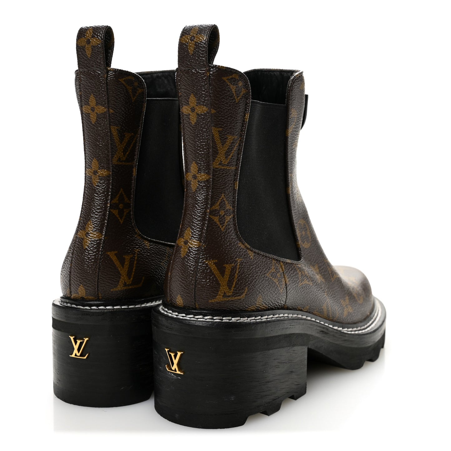 Patent Monogram LV Beaubourg Ankle Boots 38.5 Black