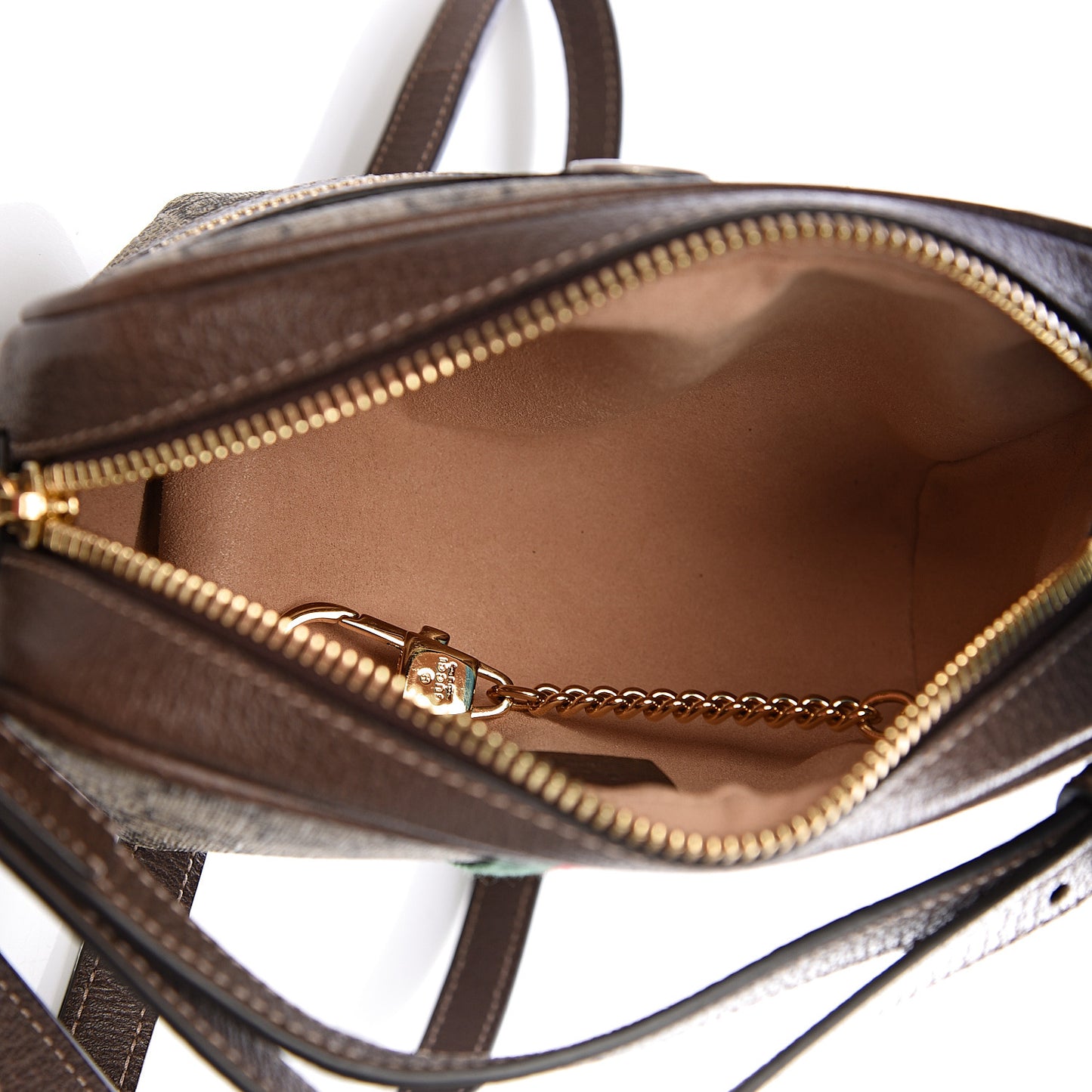 GG Supreme Monogram Web Mini Ophidia Shoulder Bag Brown