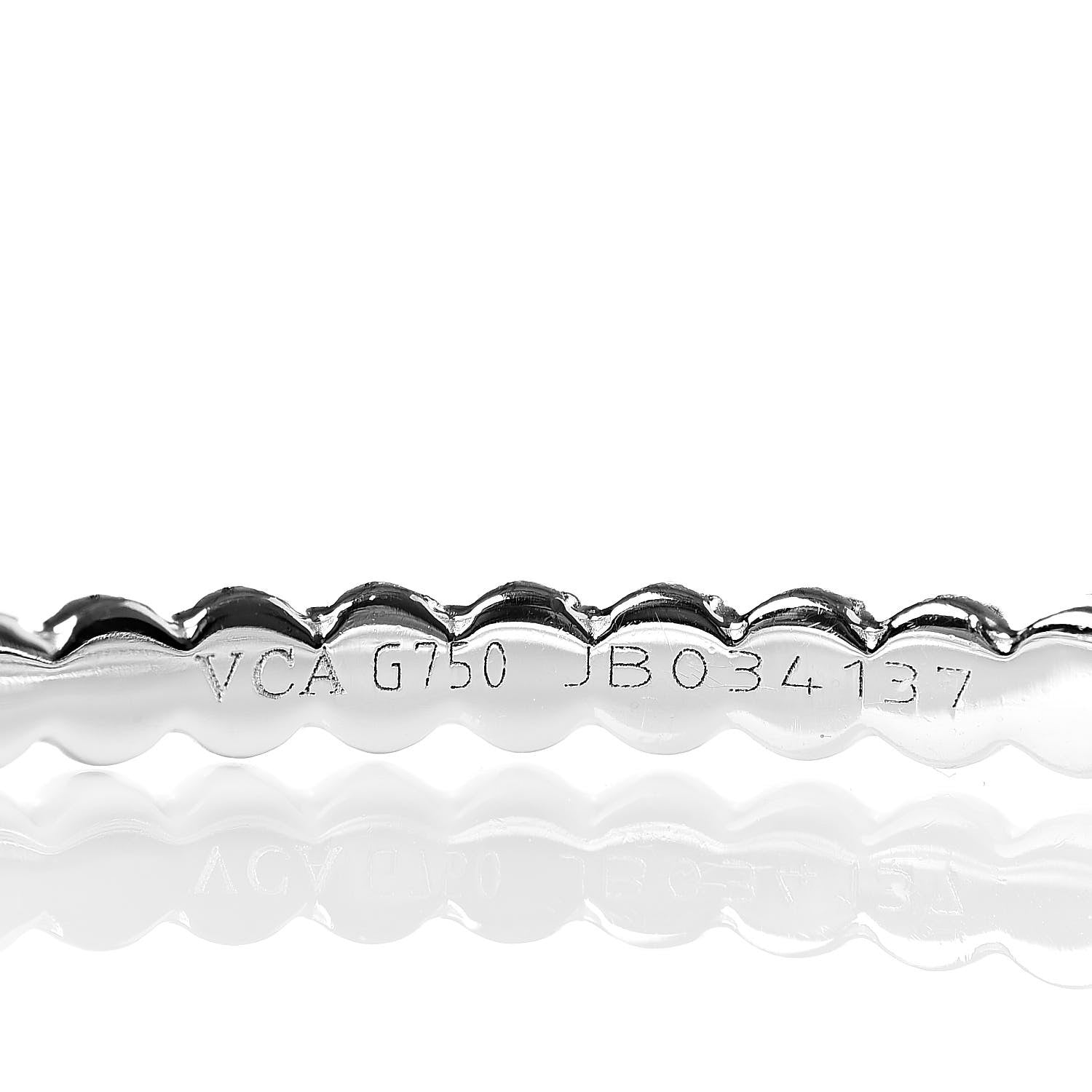 Van Cleef & Arpels 18K White Gold Large Perlee Hoop Earrings 4 of 4