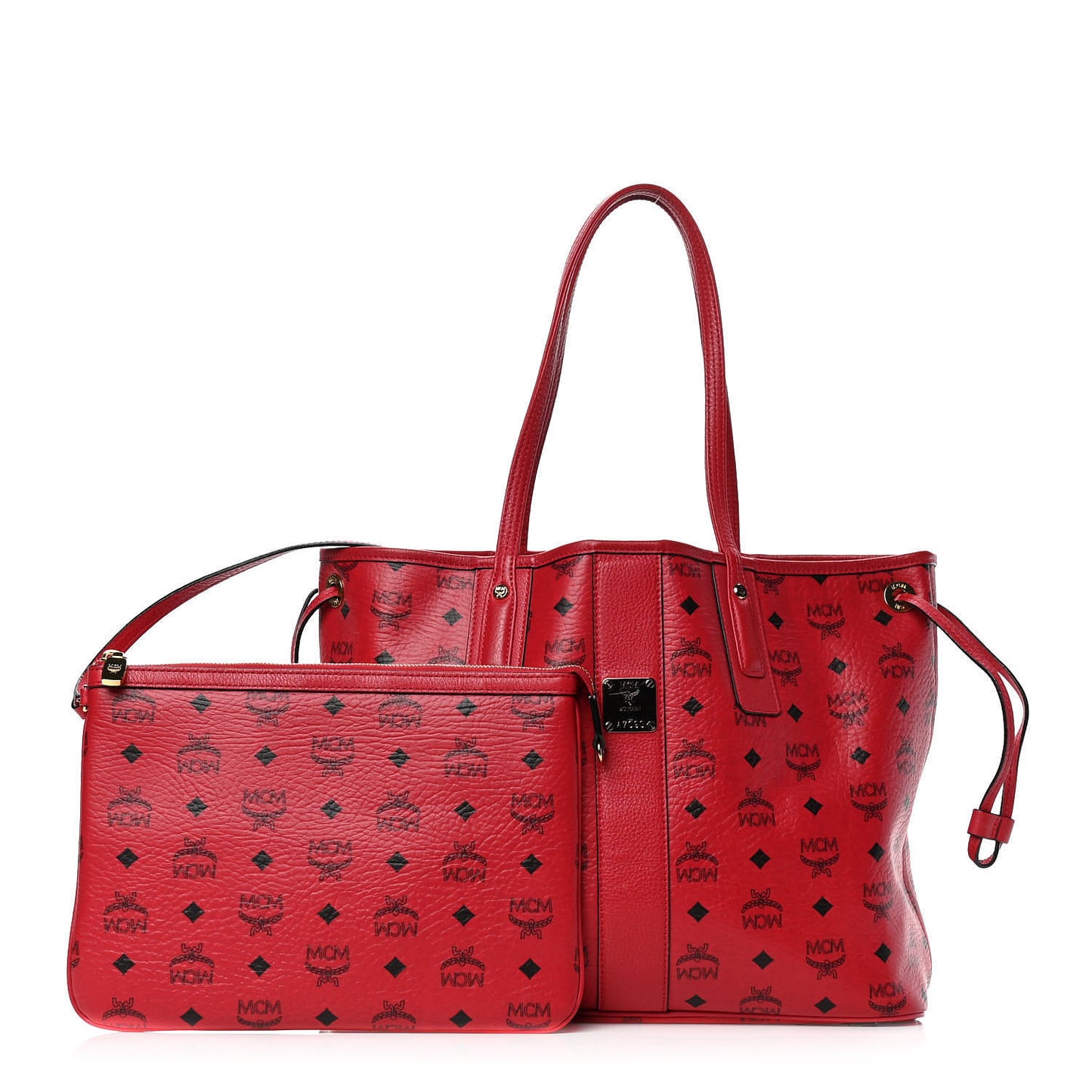 Visetos Medium Liz Reversible Shopper Tote Ruby Red